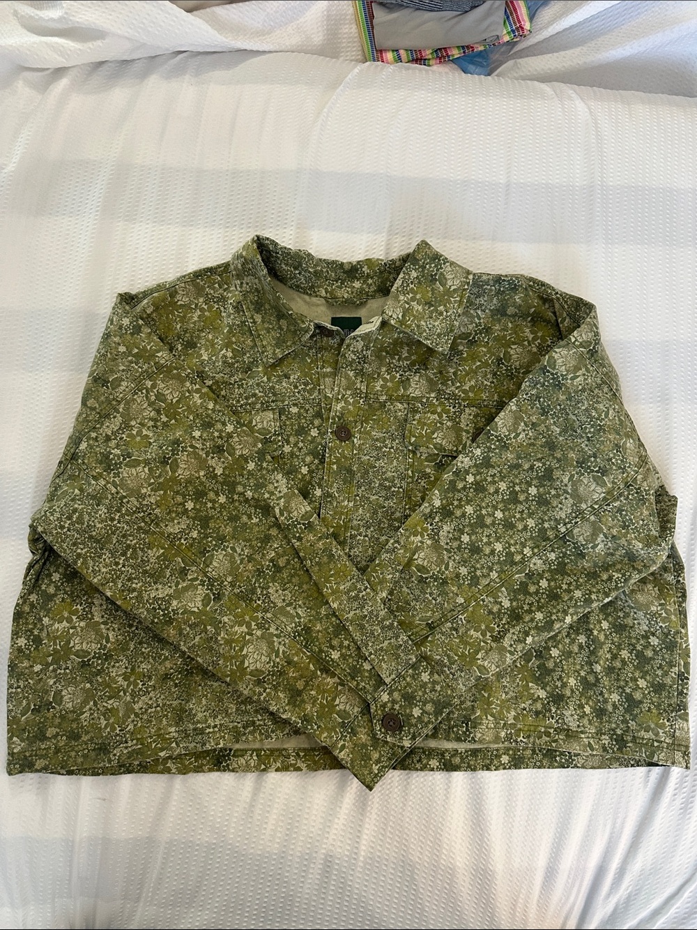 wild fable Olive Green Floral Button-Up Jacket